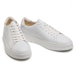 Low Top Plain White Leather Sneakers