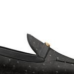 Firenze Moccasin Black Ostrich