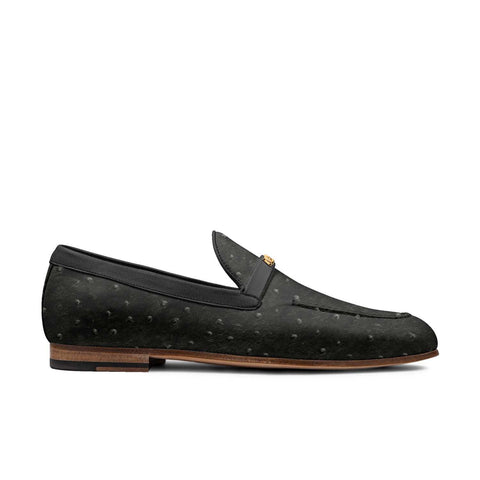 Firenze Moccasin Black Ostrich