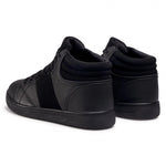 Mid Top Black Leather Sneakers