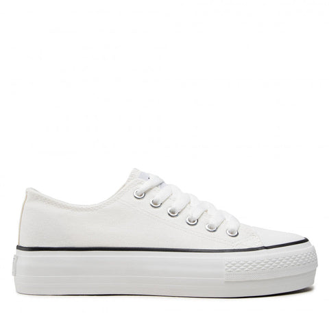 Low Top White Canvas Sneakers