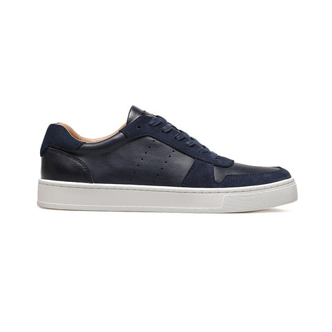 Low Top Navy Leather Sneakers