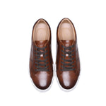 Low Top Brown Leather Sneakers