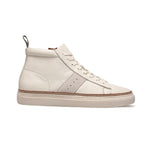 Mid Top Beige Leather Sneakers