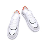 Low Top White / Orange Leather Sneakers